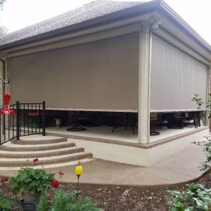 Facade Sunshade Polyester UV Coating Zip Track Blinds Wind Resistance