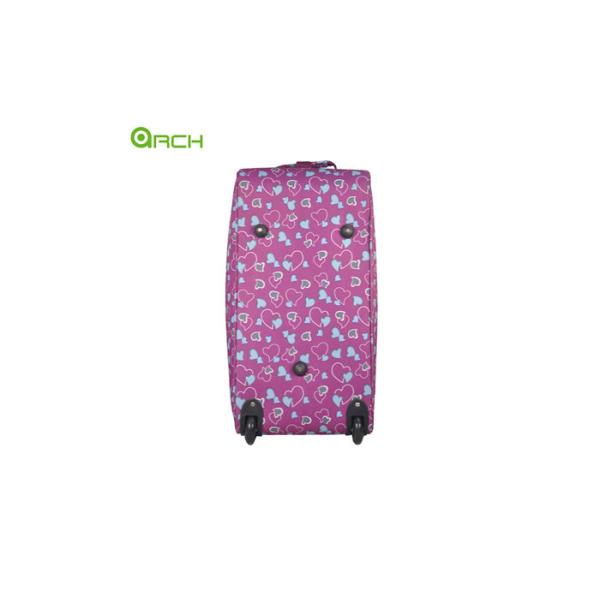Rolling Luggage Bag Printing 600d Polyester Wheeled Duffle Bag with One Front Pocket