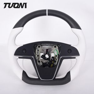 2022 LED Display Car Flat Bottom Steering Wheel Tesla Model 3 Carbon Fiber