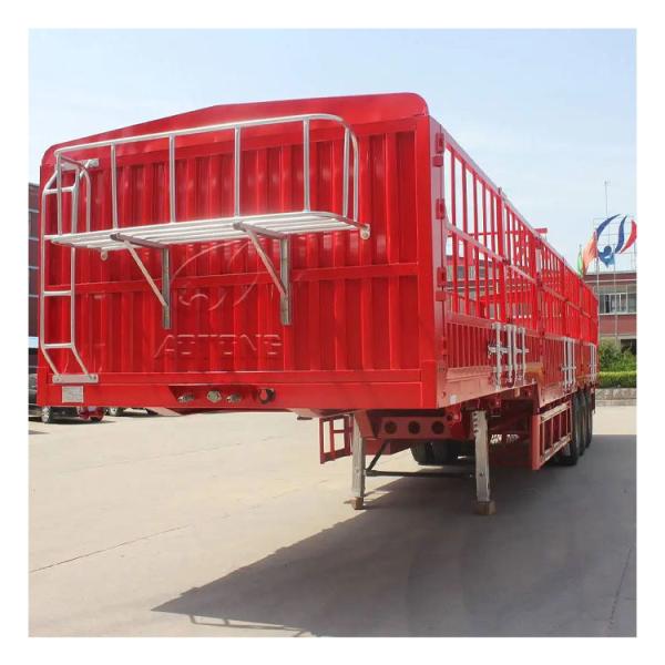 Buy 3 Axle Stake Type Truck For Cattle Sheep Pig Transport Cargo Dual Line Braking System at wholesale prices