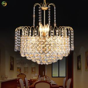 JYLIGHTING European Luxury Classical Crystal Chandelier Restaurant Lamp Round