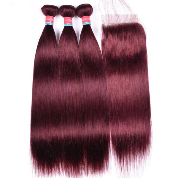 Buy Silky Straight Virgin Brazilian 100 Human Hair Extensions 99J Color at wholesale prices