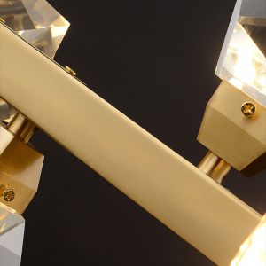 Modern Circle Rectangle Chandelier Lighting Living Dining Room Diamond Crystal