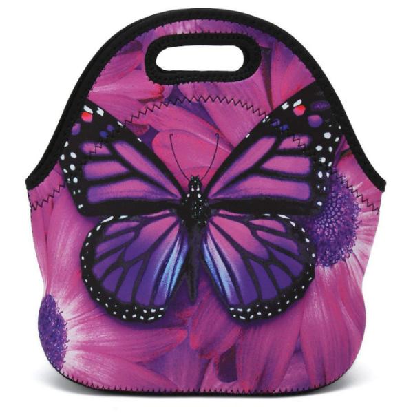 Butterfly Design Waterproof Neoprene Cooler Bag SBR Insulated Lady Tote