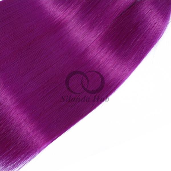 Purple Straight Remy Human Hair Bundles Sew In Weave Bundles Brazilian Bundle Deals