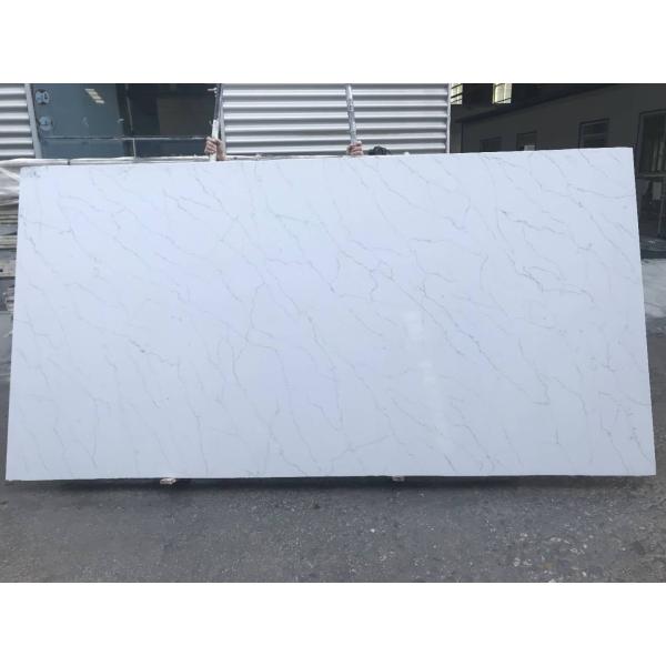 Buy Light Grey Vein Calacatta Quartz Countertops Acid Resistant Polished Finished at wholesale prices