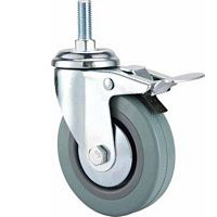 light duty 4" swivel grey rubber caster, 2.5 inch, 3 inch grey rubber castor,