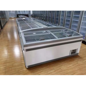 2.5m Gray Color Commercial Display Freezer With Tempered Glass 1040L Capacity