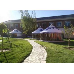 50 Square Meters Lodging / Restaurant Mongolian Yurt Tent Houses With Bathroom