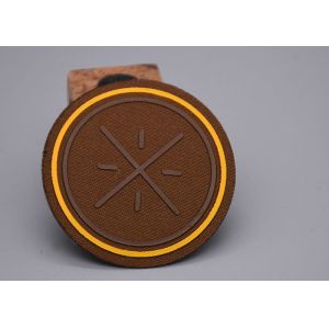 2D Raised Silicone Logo Heat Transfer Clothing Labels Woven Fabric