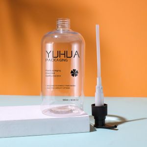 Chunky Round Shoulder Plastic Clear Pump Bottle 300ml 360ml 500ml