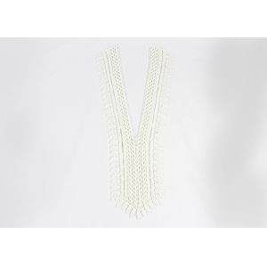 Cotton Embroidered Lace Neckline Applique Hollowed Out Trim For Couture Gown