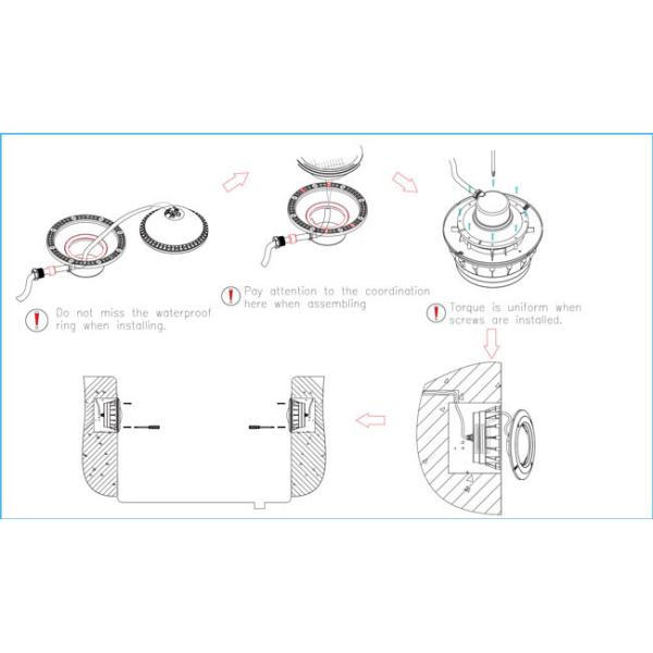 Plastic Body Swimming Pool Light Housing , Stainless Steel PAR56 Pool Light Niche