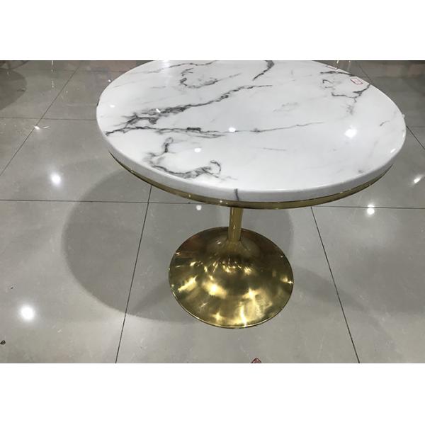 Buy 80cm Marble Top Metal Base Coffee Table at wholesale prices