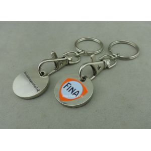 Brass , bronze , Iron Trolley Coin Keyring Single Or Double-Sided For Advertisem
