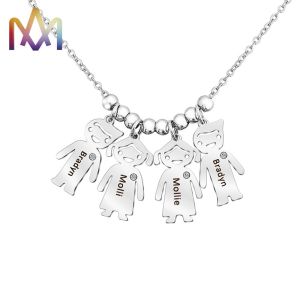 Quality Engraved Nickel Free SS Family Name Necklace With 55CM Chain for sale