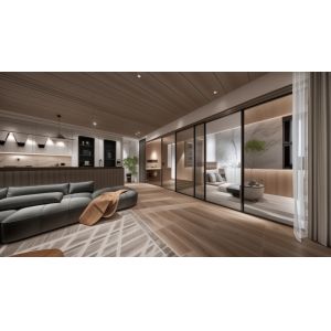 China Customized Patio Aluminium Sliding Glass Doors Windproof Anodized Finishing on sale