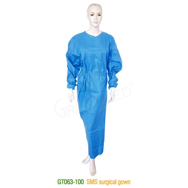 Buy OEM Surgical Plastic Disposable Gown Natural Latex Free Elastic Cuffs at wholesale prices