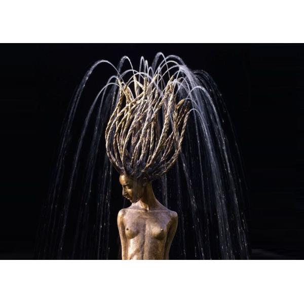 Outdoor Garden Decoration Bronze Woman Water Fountain 250cm Height