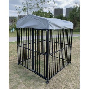 China Metal kennel outdoor large dog cage easy to clean and rustproof with lockable dog door with waterproof & anti-UV cover on sale