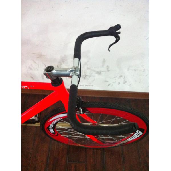 Aluminum Frame 700C OEM Flip-Flop Single Speed Red Road Handlebar Fixie Gear Bicycle