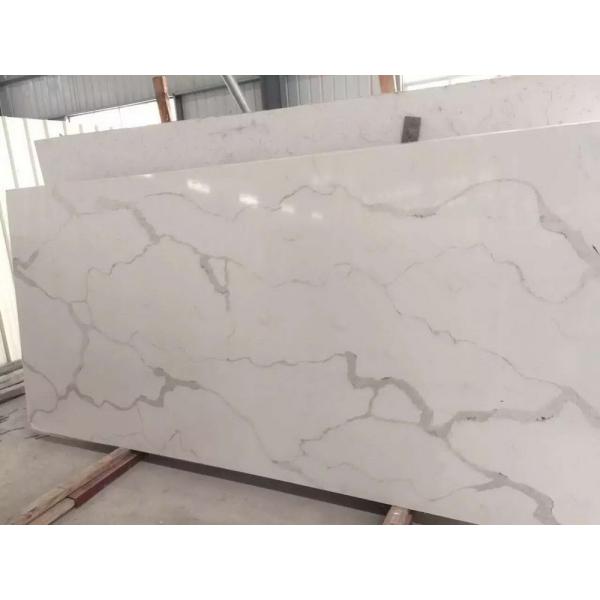 Wholesale Grey Veins White Calacata Quartz Stone for Kitchen Countertop