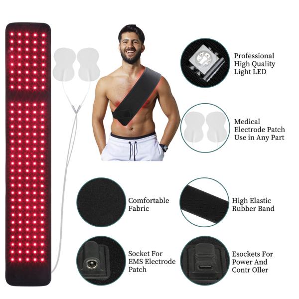 Red Light And Near Infrared Therapy Device LED Belt Wearable 90W 12V DC