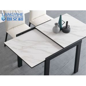 Square Retractable Slate Odm Modern Minimalist Dining Table