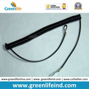 Plastic Black Elastic Tape Coiled Lanyard Holder Protect Avoid Missing