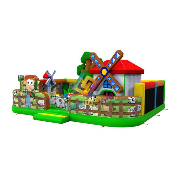 Water - Resistant Windmill Theme Inflatable Play Park / Inflatable Kids