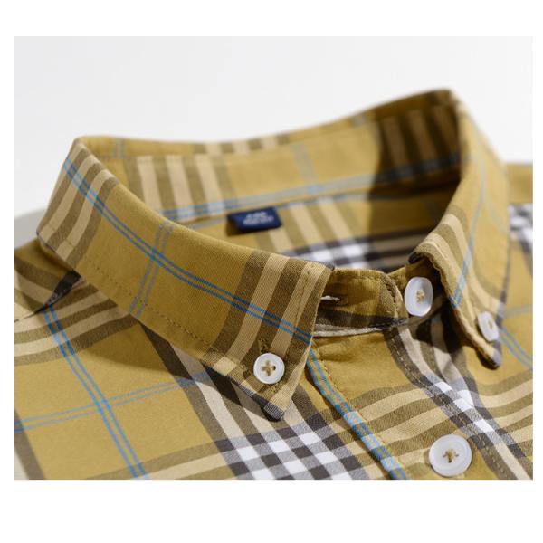 Men's Slim Fit Plaid Shirt in Viscose/Polyester/Spandex for Spring/Autumn Office Wear