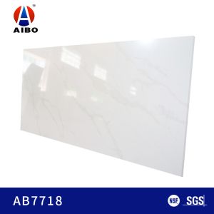Quality 3200*1600MM Lightning Patterned White Calacatta Quartz For Kitchen for sale
