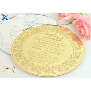 Round Shape Acrylic Gifts / Acrylic Wedding Invitation Cards With Different