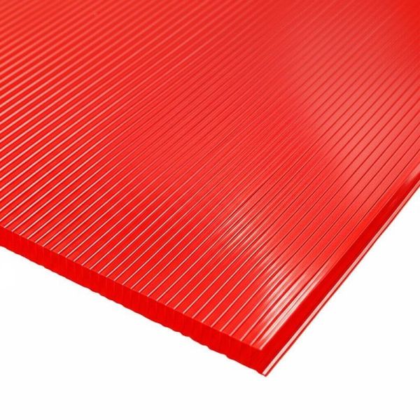 Red Plastic Hollow Sheet with UV Coating and UL94 V-0 Flame Retardant Performanc