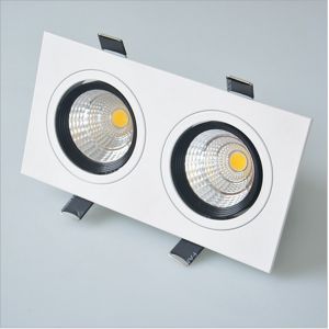 220V Recessed Aluminum body double head 14W LED downlight