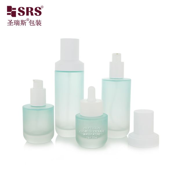 GL025 35ml 50ml 100ml 120ml Paint Custom Color Frosted Glass Bottle With Dropper Lotion Pump For Cosmetic