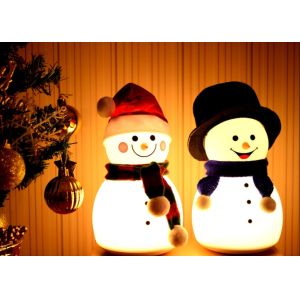 1200mA Tabletop Night Light Lamp , Silicone Snowman Led Night Light