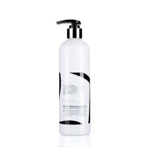 420ml White Round Shampoo Bottle With Aluminum 2cc Pump Dispenser