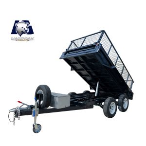 Quality Black 2 Axle Dump Trailer Hydraulic Box Tipper Trailer Fully Welded for sale