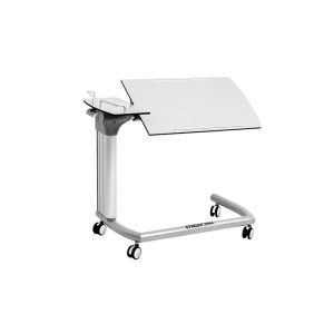 Movable Height Adjustable Hospital Over Bed Table With Tilting Tabletop