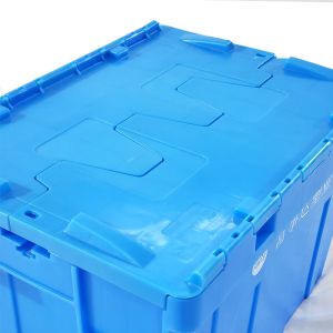 Stackable Storage Attached Lid Containers FIRST Plastic Fish Crates in