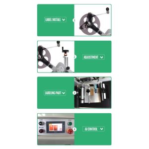 Sticker Labeling Machine for Bags/Pouch/Cards Roll OD 300MM Label size length 10