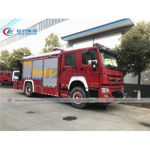 Howo 6 Wheel 290HP Firefighter Truck With 5T Knuckle Crane