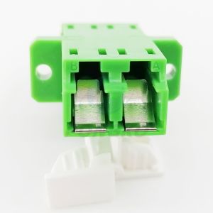 Duplex Single Mode Fiber Optic Adapter With Flange LC APC