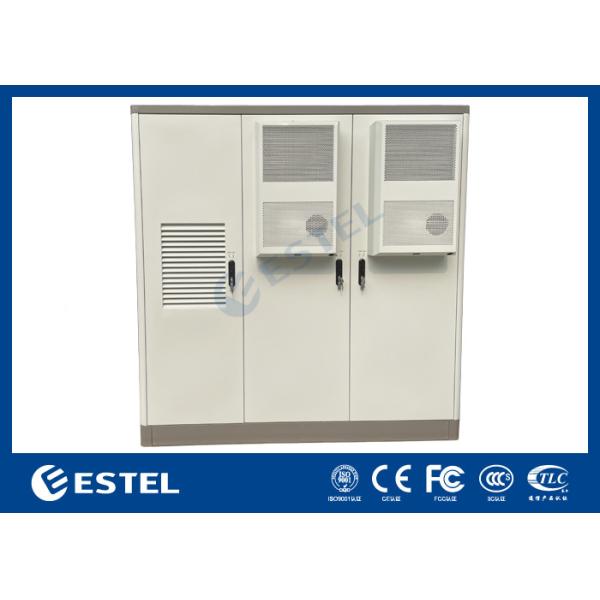 Galvanized Steel Three Compartments Shelter Outdoor Rack Enclosures Integrated