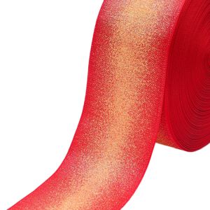 Wide Black Glitter Ribbon , Custom Printed Logo Glitter Grosgrain Ribbon