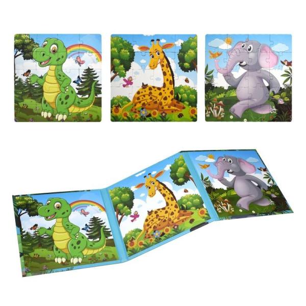 Children Preschool Books Foldable Puzzle Game Books With Magnetic Stickers