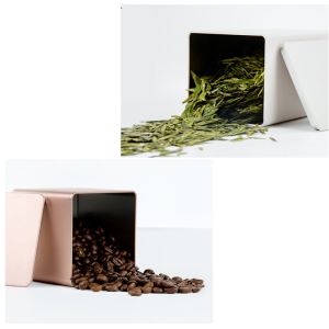 Square 0.23mm Tinplate Tea Tin Boxes Screen Printing