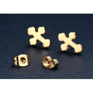 Personalized body piercing jewelry stainless steel cross stud earrings for women
