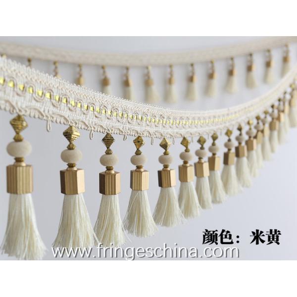 Handmade fashionable chain beads lace tassels fringes for curtain/sofa/pillow/stage decoration